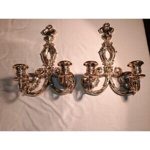 Home Interiors Gold Candle Holders